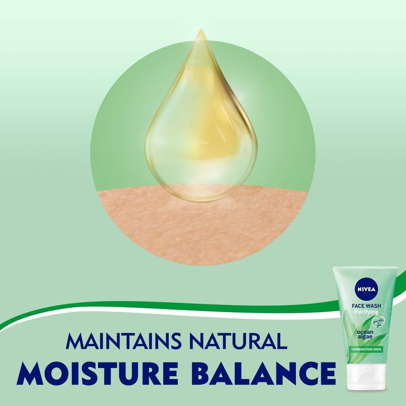 NIVEA Purifying Cleansing Face Wash for Combination Skin, Pack of 3 (150ml each) - Image 4